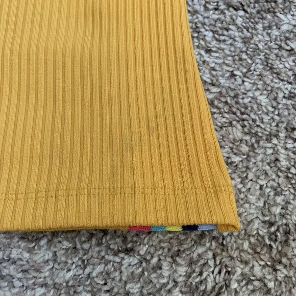 Haute Monde Dress Womens Large Yellow with Rainbow Accent Sleeveless - Picture 8 of 10